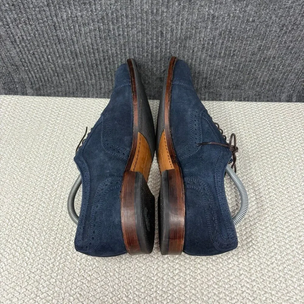 Allen Edmonds Strand Cap Toe Oxfords Navy Blue Suede Dress Shoes Men’s 10 D